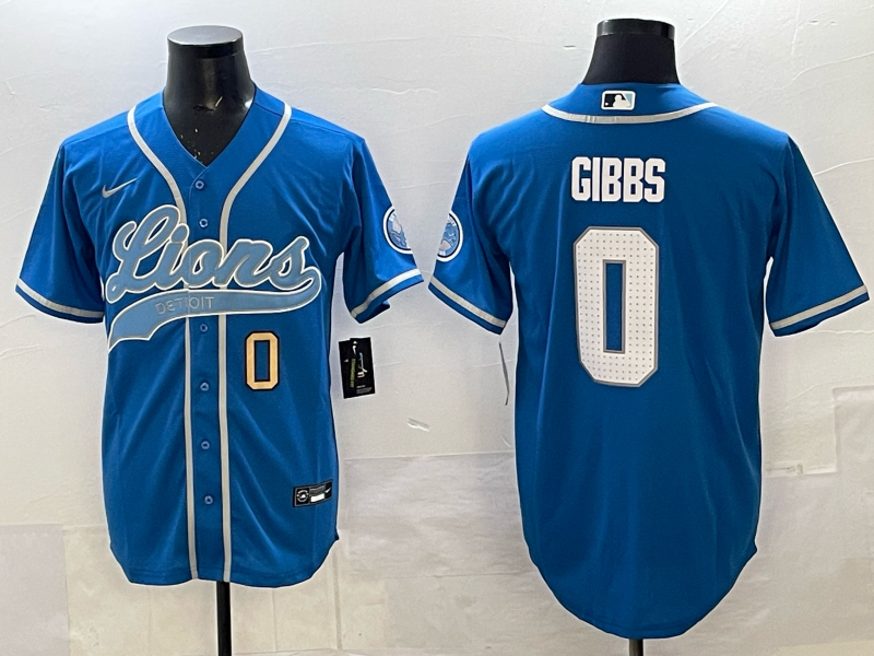 Men Detroit Lions #0 Gibbs blue NFL Nike 2025 jersey 003